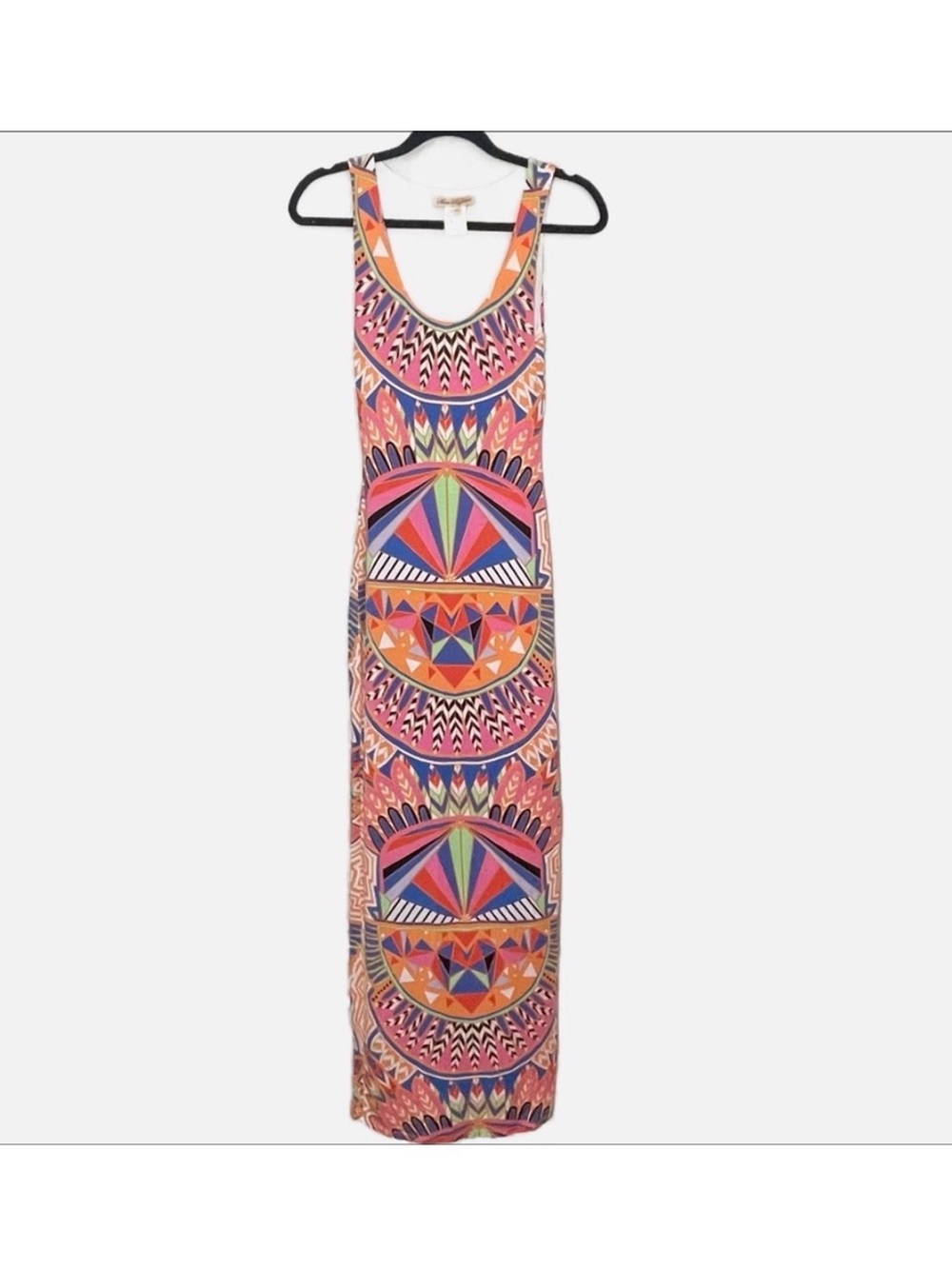 Mara Hoffman Aztec Print Maxi Dress XS Fitted Tank Tribal Boho Resort Vacation - Picture 8 of 8